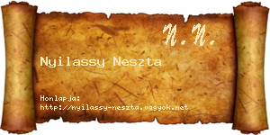 Nyilassy Neszta névjegykártya